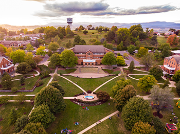 the massanutten mountain as the sun is rising