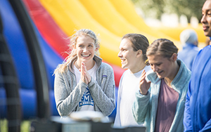 students talking together