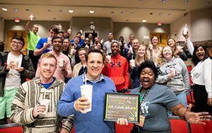 students with a professor