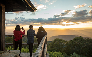 Students standing at an overlook