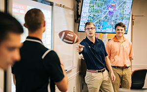 students giving a presentation in class