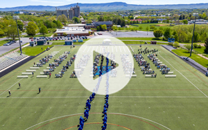 walking ceremony with play button