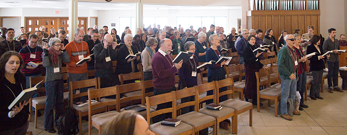 people singing in Martin Chapel