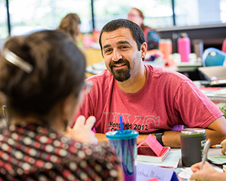 adult student in a small group