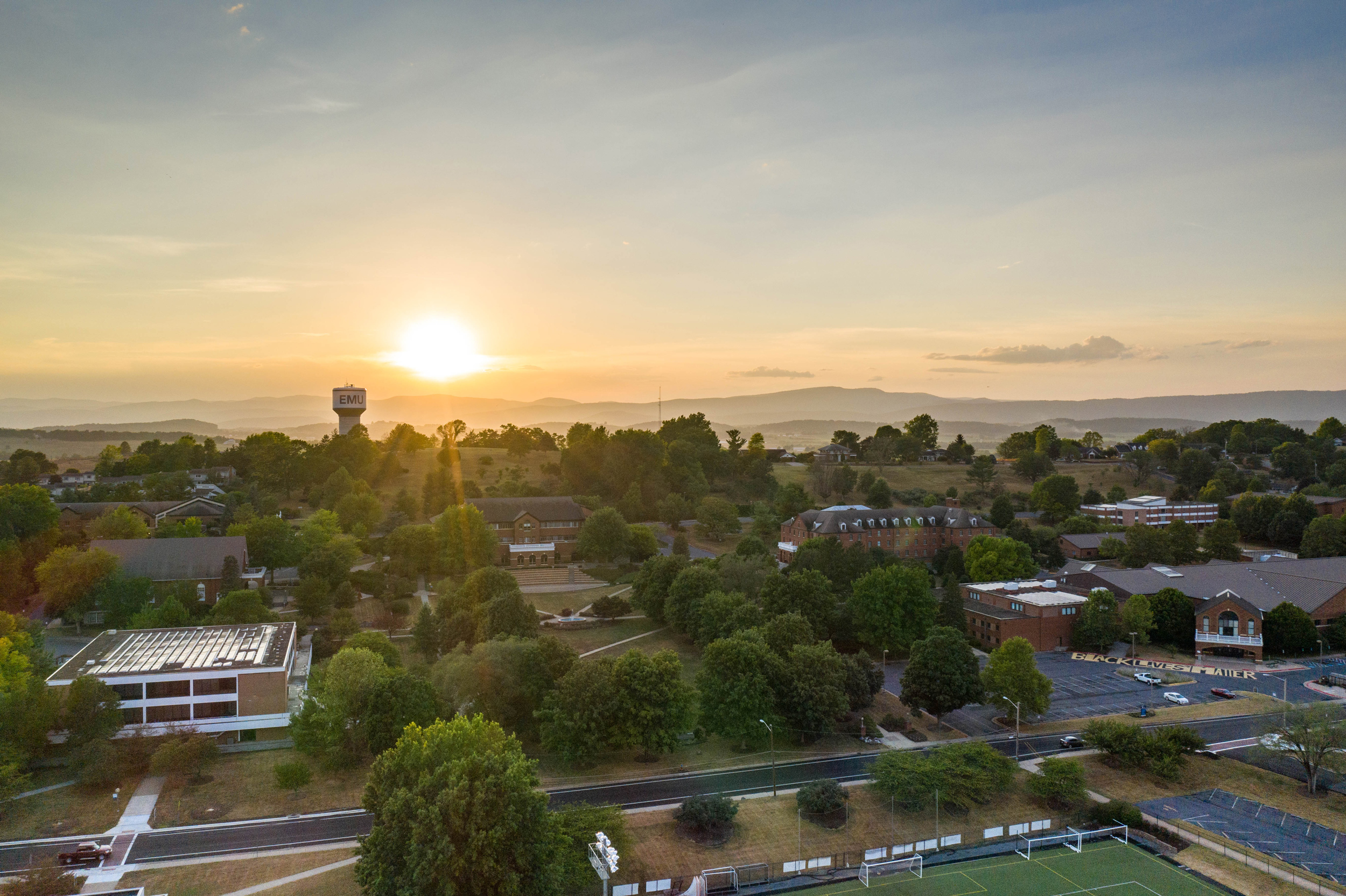 Summer evening aerial