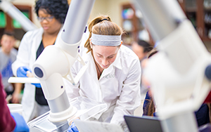 student in a lab