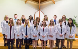 Students in white coats