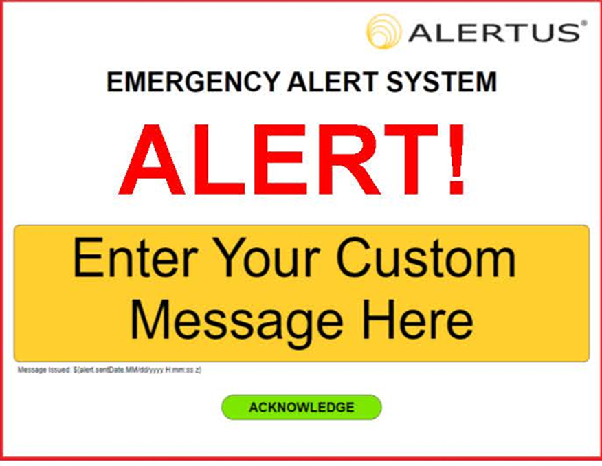Alertus sample message