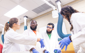 students in cadaver lab