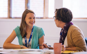 Student talking to advisor