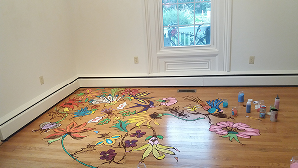 Sand and coffee artwork by Cyndi Gusler