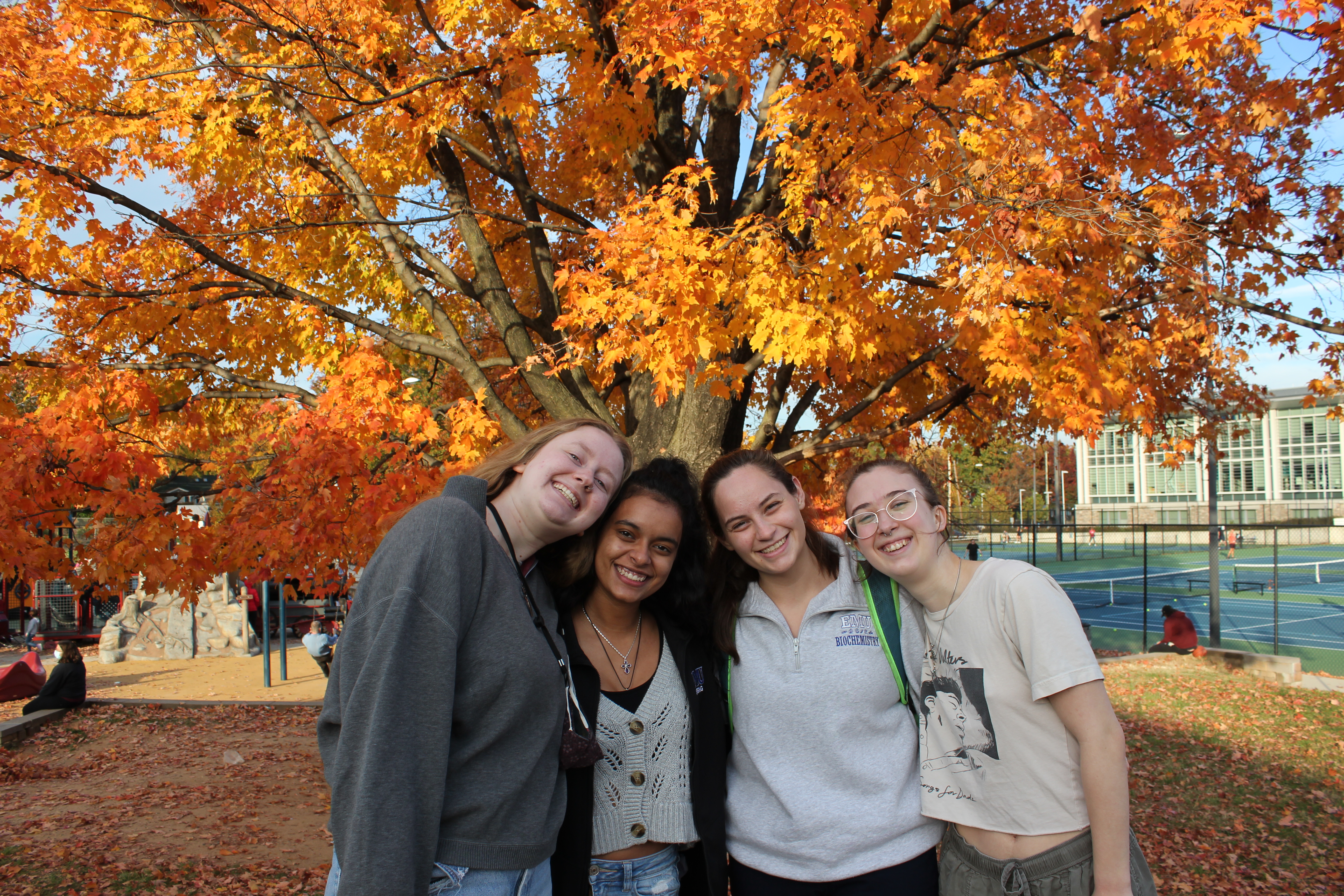 students talking together