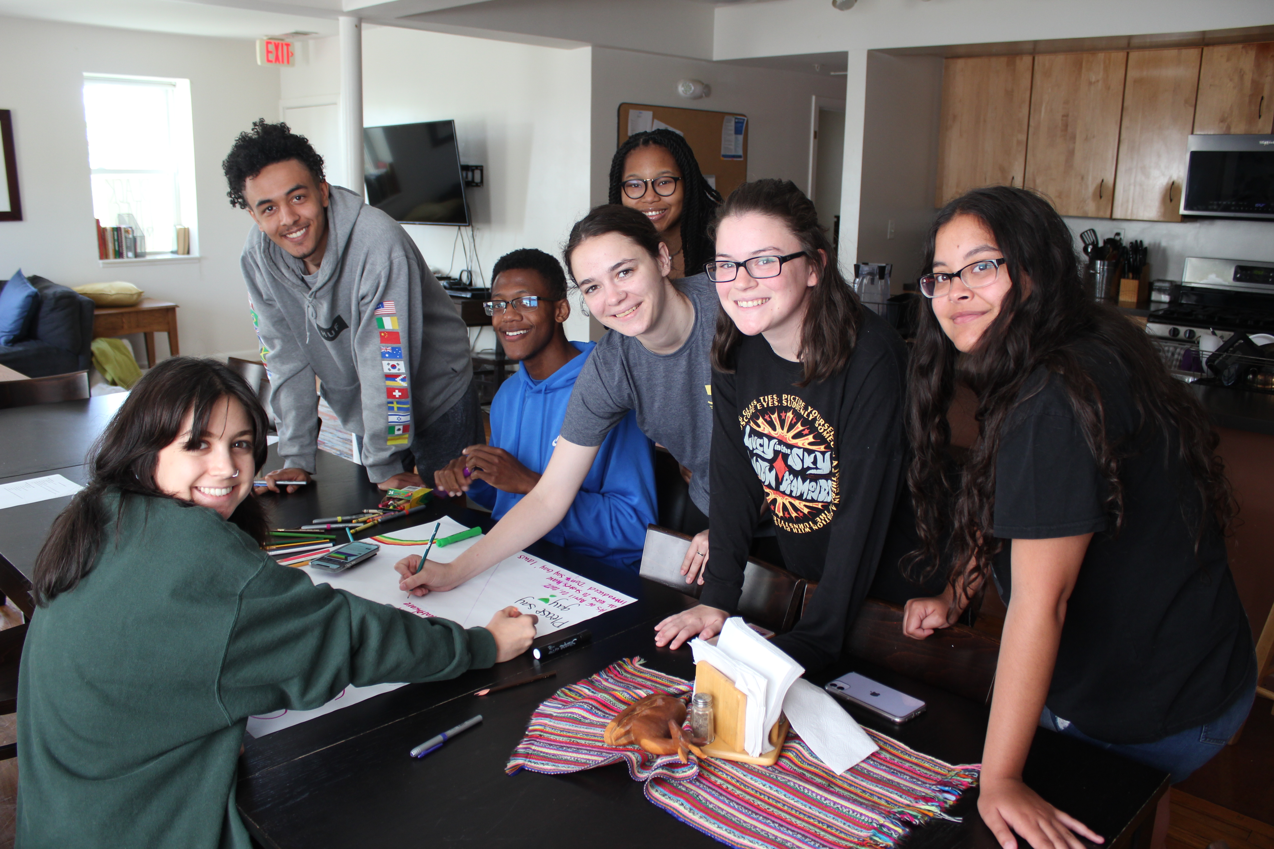 Student in front of the reflecting pool on the National Mall